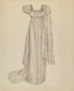 Hochzeitskleid mit Schal, ca. 1939