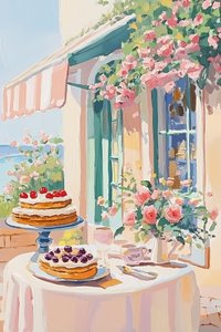 Französisches Dessertcafé von Melloi Art Prints