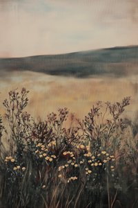 Goldenes Feld mit Wildblumen von Melloi Art Prints