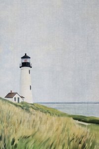 Leuchtturm auf Grasdünen von Melloi Art Prints