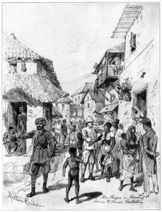 Haus-zu-Haus-Besuch während der Pest in Bombay, Indien, 1898 von Melton Prior