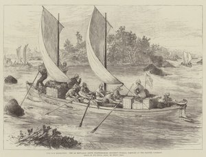 Die Nil-Expedition, das 1. Bataillon des South Staffordshire Regiments drängt am Hannek-Katarakt vor