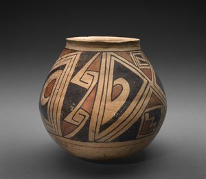 Krug mit geometrischen Mustern von Mexican School