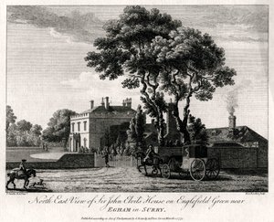 Nordostansicht von Sir John Elvils Haus auf Englefield Green bei Egham in Surry, 1775