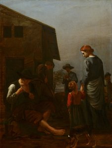 Bauernfamilie mit einem Mann, der sich Flöhe entfernt, 1656-60