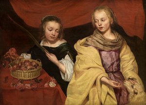 Zwei Mädchen als Heilige Agnes und Heilige Dorothea, ca. 1650 von Michaelina Wautier
