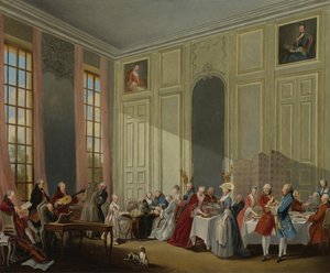 Mozart gibt ein Konzert im Salon des Quatre-Glaces im Palais du Temple am Hof des Prinzen von Michel Barthelemy Ollivier