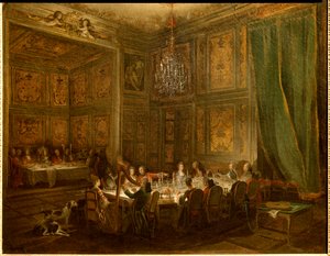 Abendessen von Prinz Louis Francois de Conti, Tempelpalast Gemälde von Michel Barthelemy Ollivier (1712-1784) 1766 von Michel Barthelemy Ollivier or Olivier
