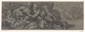Faun mit Bacchantin und Putti von Michel Dorigny (attributed to)