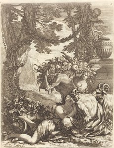 Faun umarmt eine Bacchantin von Michel Dorigny