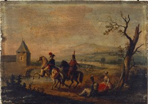 Militärs in einer Landschaft, zwischen 1751 und 1800 von Michel Duplessis