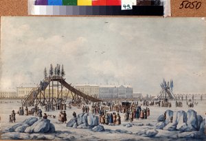 Eine Achterbahn auf der Newa zu Fastnacht