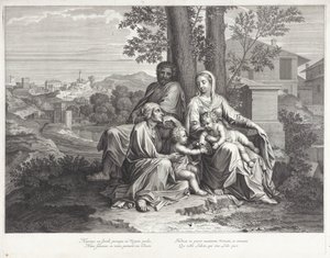 Heilige Familie mit Elisabeth und Johannes dem Täufer von Michel Natalis