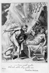 Semele wird von Jupiters Feuer verzehrt, 1655 von Michel de Marolles