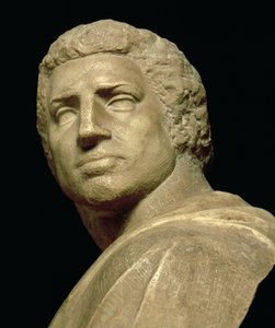 Brutus, Detail des Kopfes aus der Büste von Michelangelo Buonarroti (Detail)