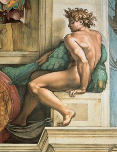 Ignudo Sixtinische Kapelle Decke im Vatikan, 1508-1512 von Michelangelo Buonarroti