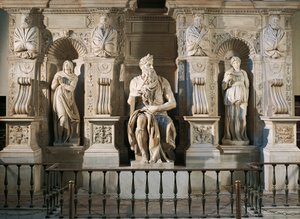 Italien, Rom, Basilika St. Peter, Rachel, Moses und Lea, Detail vom Grabmal Julius II., ca. 1515, von Michelangelo (1475-1564)