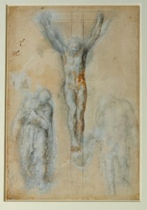 Christus am Kreuz zwischen der Jungfrau und dem heiligen Johannes (?)