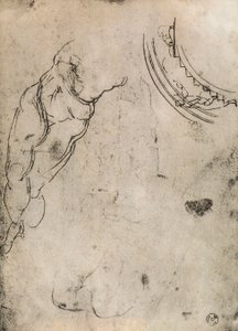 Männliche Beine, Studie von Michelangelo. Gabinetto dei Disegni e delle Stampe, Uffizien, Florenz