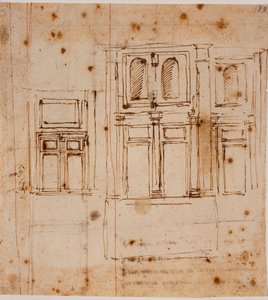 Wandansichten für das Vestibül der Laurenziana von Michelangelo Buonarroti