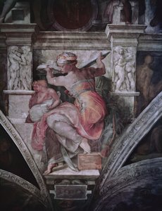 Sixtinische Kapelle: Libysche Sibylle (vor der Restaurierung) von Michelangelo Buonarroti