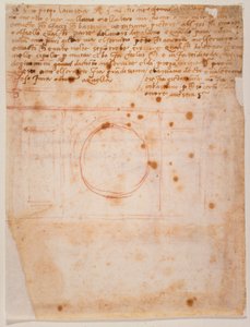 Skizzen für die Trommel der Kuppel von Santa Maria del Fiore und Brief an den Kardinal von Bibbiena