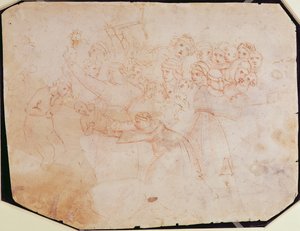 Studie für das Massaker der Unschuldigen (braune Tinte auf Papier) (recto)