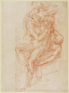 Studie von Lazarus und zwei Begleitfiguren (rote Kreide auf Papier)