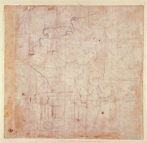 Studie eines Kopfes, 1525-26 (verso) von Michelangelo Buonarroti