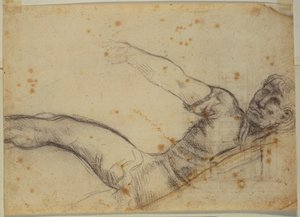 Studie einer nicht-autographischen Figur und Inschrift