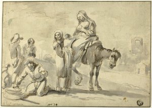 Reisende ruhen sich zur Stärkung aus von Michelangelo Cerquozzi