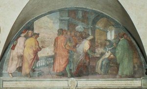 St. Antoninus gründet die Gesellschaft der guten Männer in San Martino, Lünette