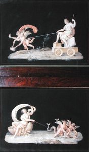 Ewigkeit und Galatea, zwei von sechs allegorischen Szenen