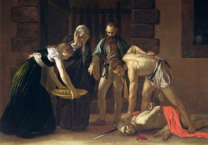 Die Enthauptung von St. Johannes dem Täufer, 1608 (Detail) von Michelangelo Merisi Caravaggio