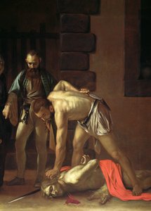 Die Enthauptung des Hl. Johannes des Täufers (Detail) von Michelangelo Merisi Caravaggio