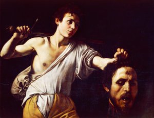 David mit dem Kopf von Goliath von Michelangelo Merisi, bekannt als Caravaggio (1571-1610)