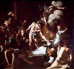 Das Martyrium des Heiligen Matthäus Gemälde von Michelangelo Merisi da Caravaggio genannt Caravaggio (1571-1610) 1600. Kapelle Contarelli, San Luigi dei Francesi (Kirche St. Ludwig der Franzosen), Rom