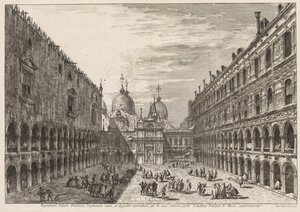 Ansichten von Venedig: Der Innenhof des Dogenpalastes von Michele Marieschi