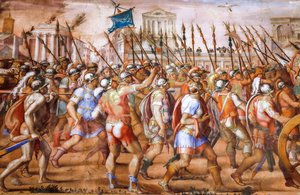 Triumph des Konsuls Lucius Aemilius Paulus über Perseus, König von Makedonien (Detail) von Michele and Rocchetti Jacopo Alberti