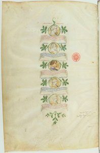 Genealogie der Visconti (BNF, ms lat. 5888) von Michelino Molinari da Besozzo