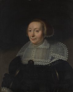 Porträt einer Frau mit Spitzenkragen, ca. 1632-35