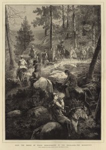 H R H der Prinz von Wales beim Hirschjagen