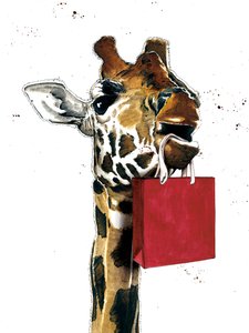 Geburtstags-Giraffe auf Weiß, 2020