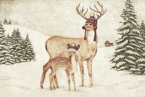 Hirsch mit gemütlichen Hüten