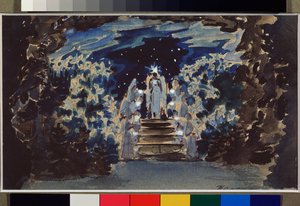 Bühnenbild für die Oper "Hänsel und Gretel" von Engelbert Humperdinck von Mikhail Aleksandrovich Vrubel