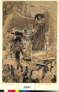 Der Tanz von Tamara - Illustration des Gedichts "Der Dämon" von Michail Lermontow von Mikhail Aleksandrovich Vrubel