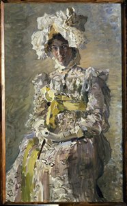 Porträt von Nadezhda Zabela Vrubel im Empire-Kleid von Mikhail Aleksandrovich Vrubel