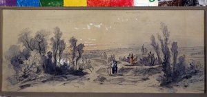 Vorhangdesign für die Oper "Mazeppa" von P. Tschaikowski von Mikhail Ilyich Bocharov