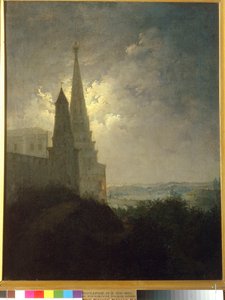 Ansicht des Moskauer Kremls und Zamoskvorechye bei Nacht