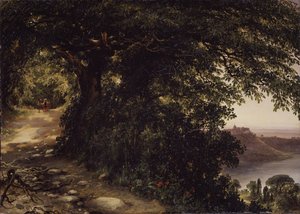 Blick auf Castel Gandolfo bei Rom, 1836 von Mikhail Ivanovich Lebedev